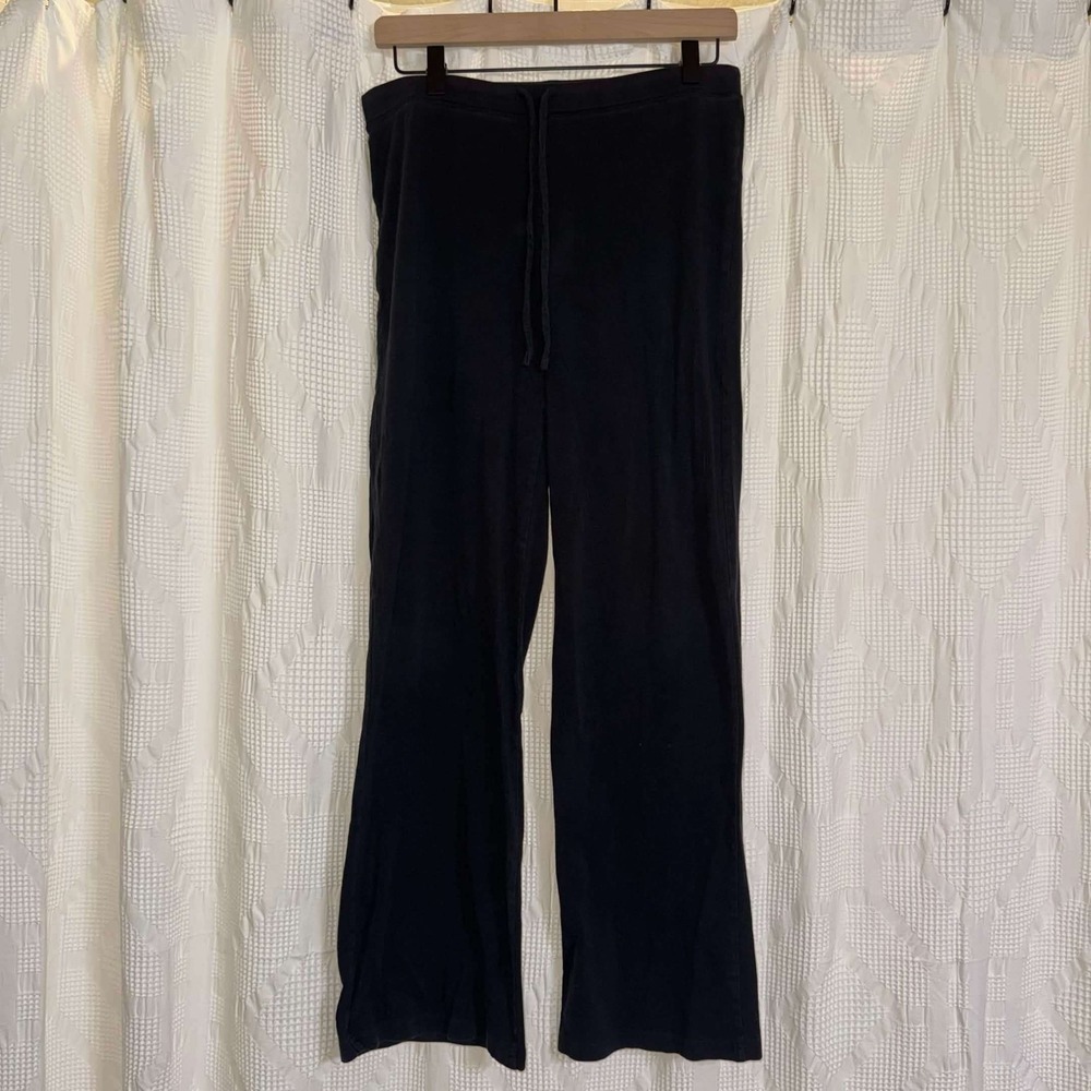 GapBody Lounge Pants Black Cotton Blend Drawstring Relaxed Straight Leg XS